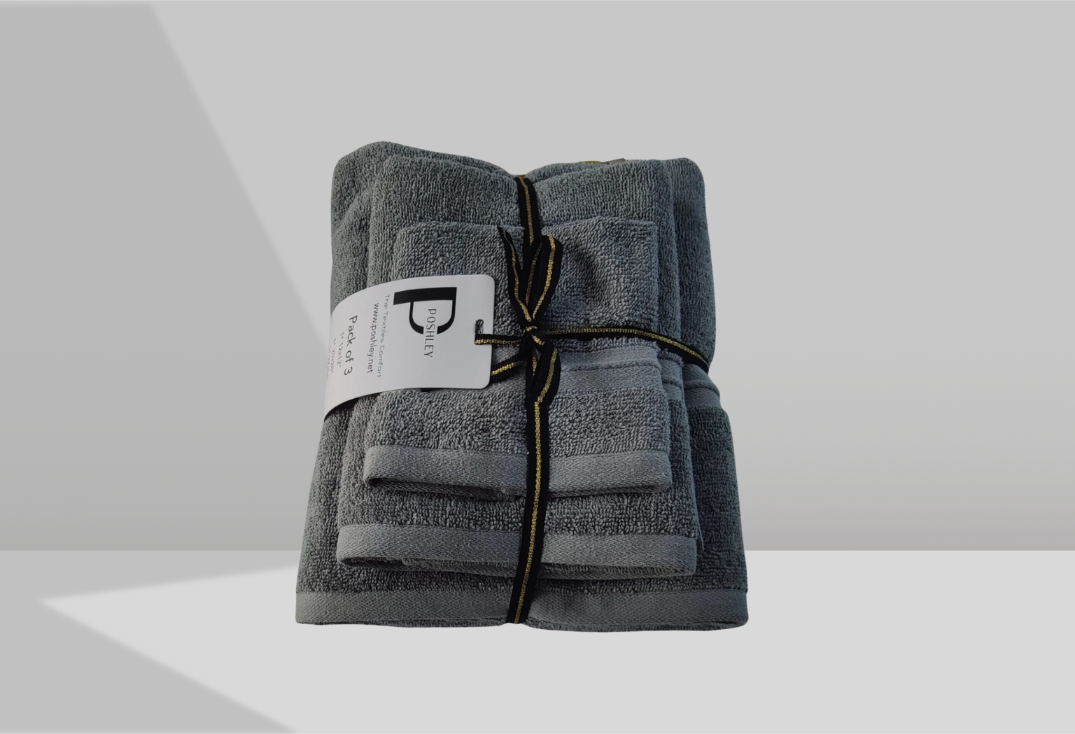 Premium Towel Pack of 3 - Dark Grey